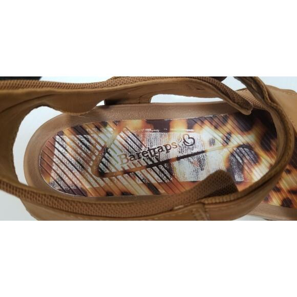 BARETRAPS Womens Brown Abrielle Open Toe Wedge Heeled Sandals Size 9.5 M EUC - Picture 9 of 13